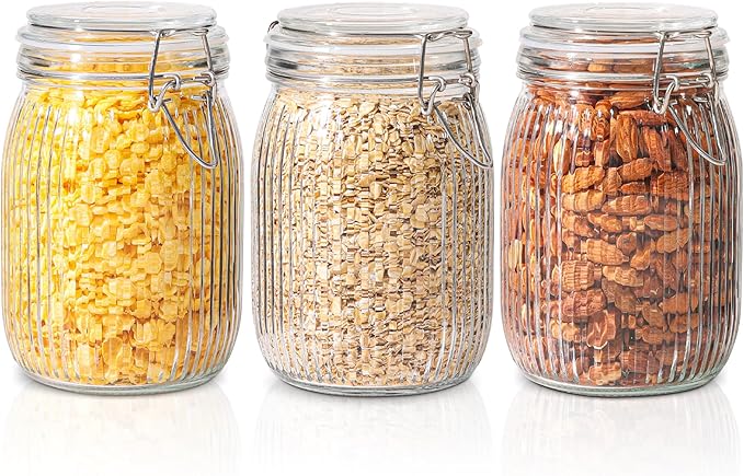 Airtight Glass Canister Set for Kitchen Storage