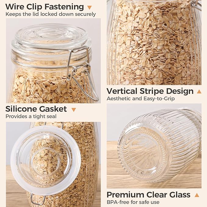Airtight Glass Canister Set for Kitchen Storage