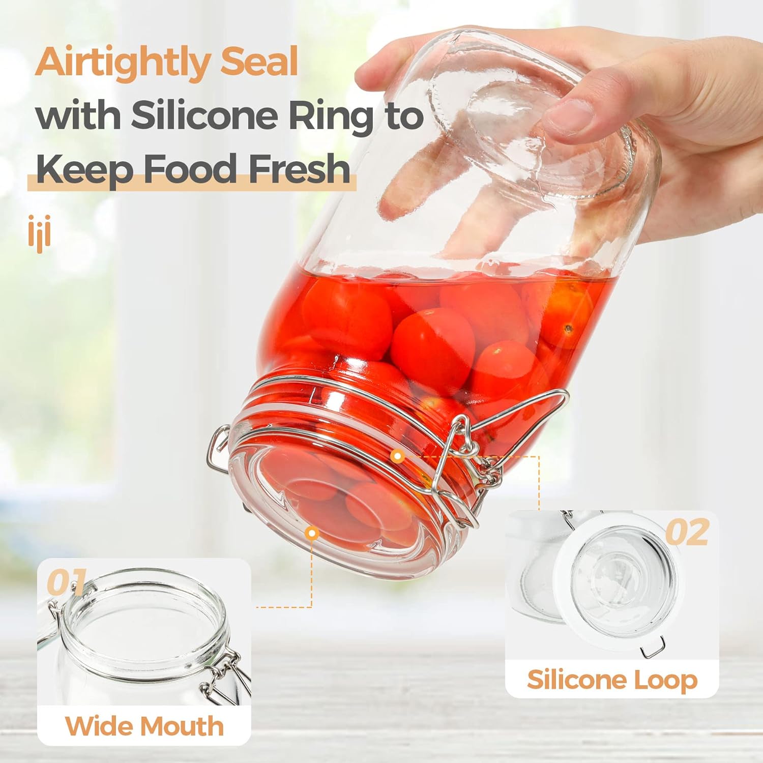 Airtight Glass Canister Set for Kitchen Storage