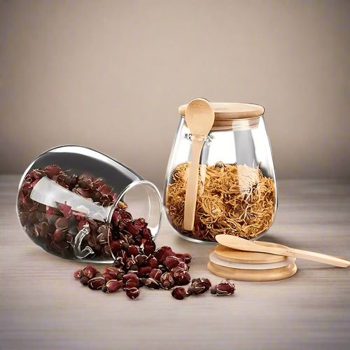 Cascina airtight coffee and tea storage jar with bamboo lid